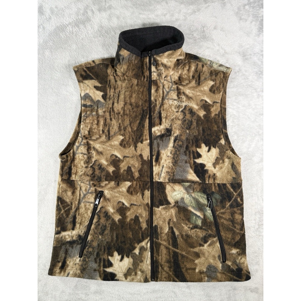 Columbia Vest Men's Medium Camo Fleece Full Zip Hunting